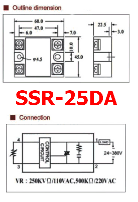 SSR-25DA Datasheet - 25A, Solid State Relay