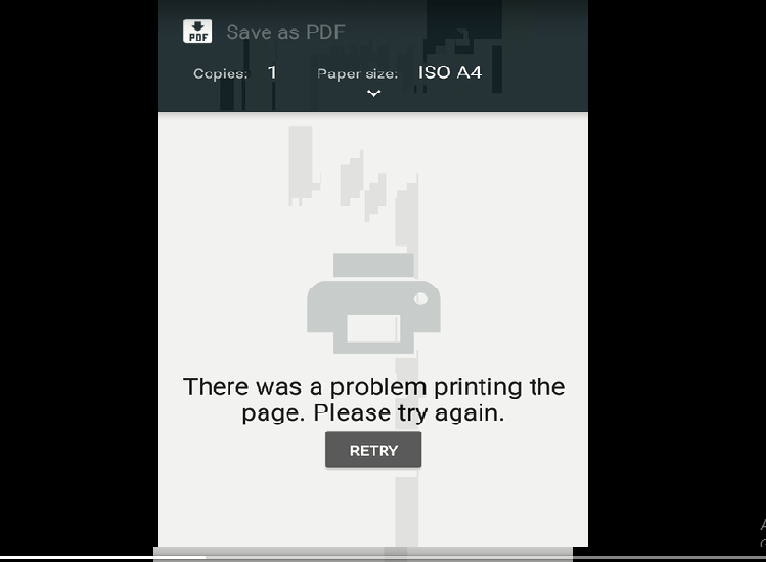 Print preview is not working and couldn't save as PDF in the Android