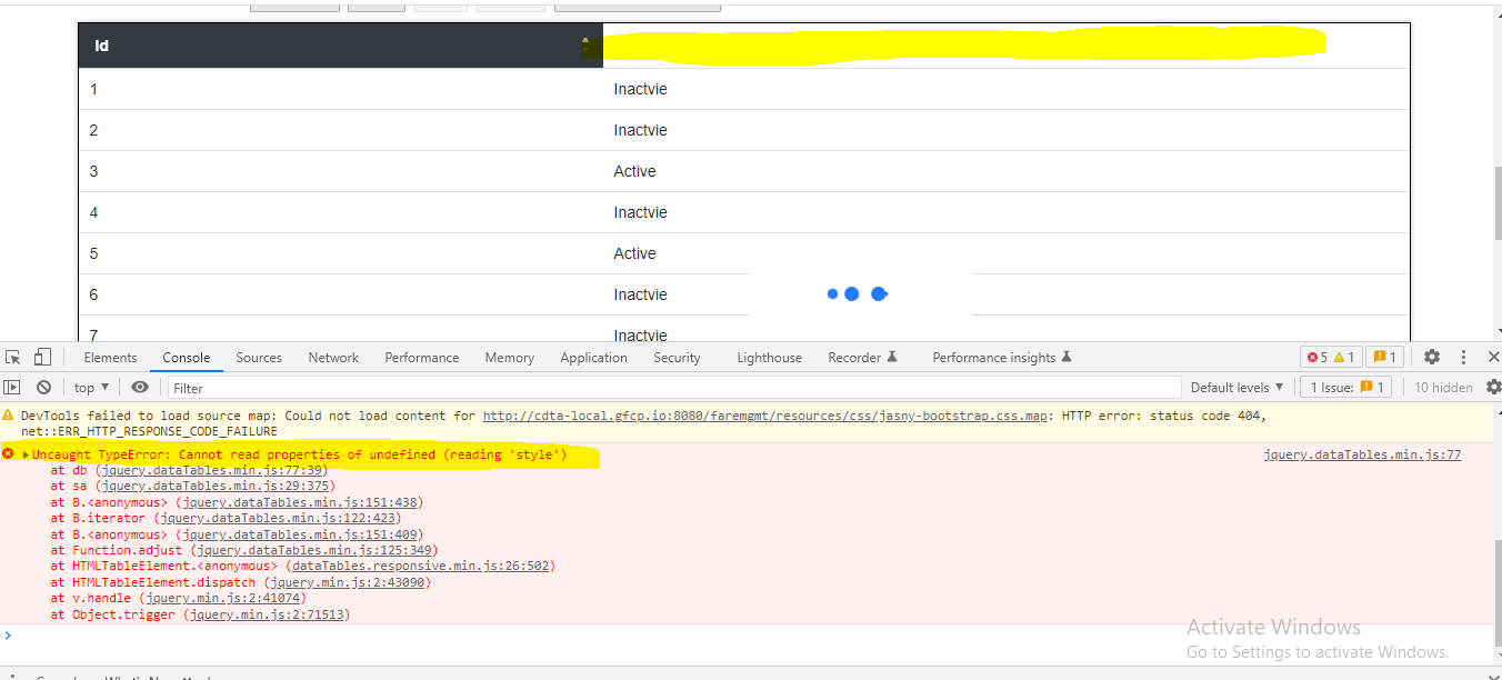 Why column headers are not showing.When I perfrom column hide and show