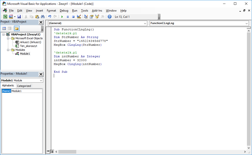 CLngLng VBA function How to convert data to LongLong type