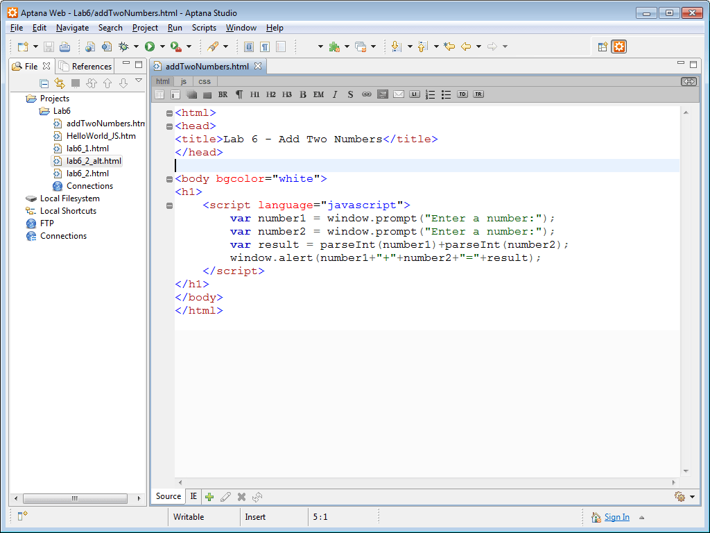 How do I run a JavaScript program in notepad? Datatas