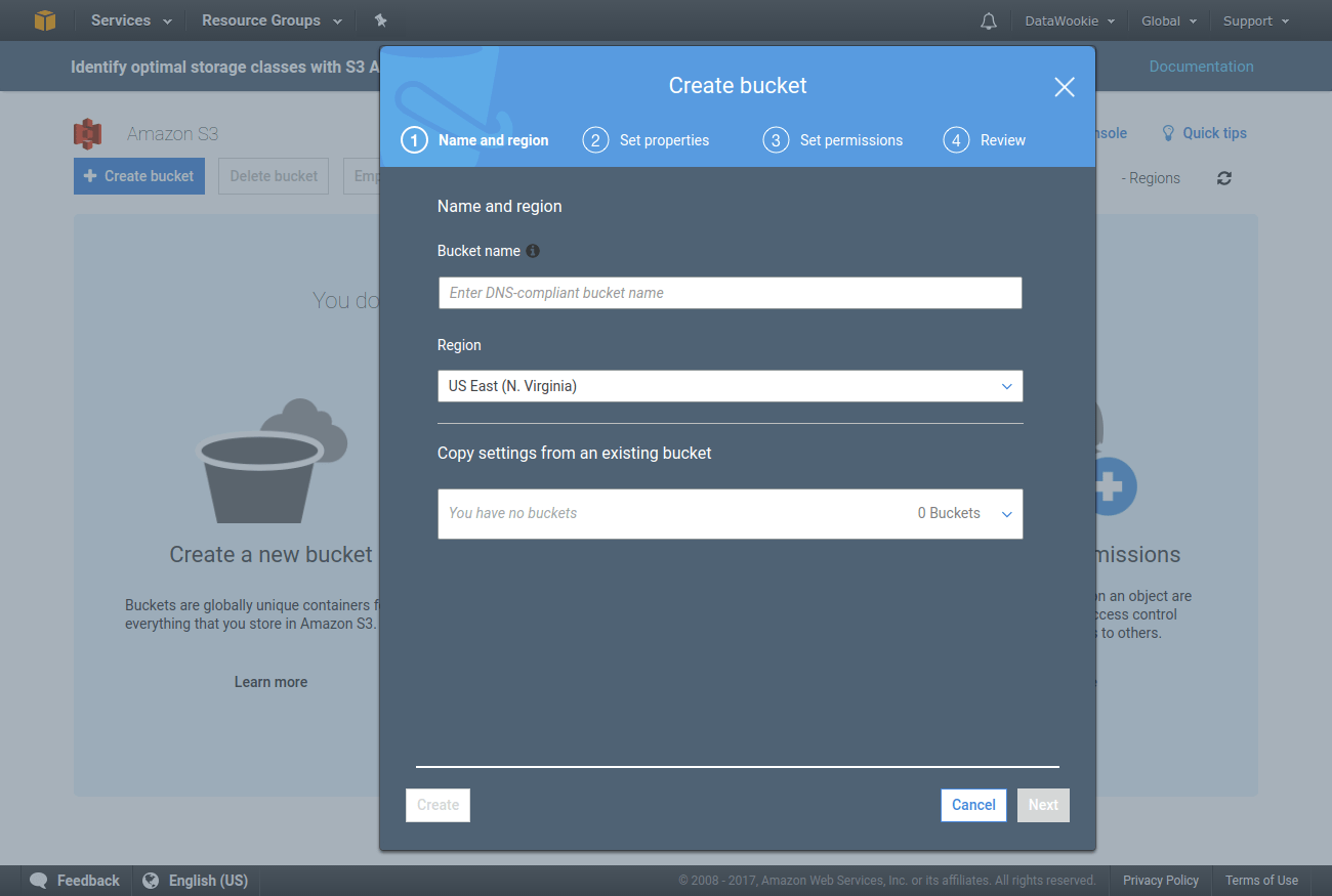 Creating a S3 Bucket