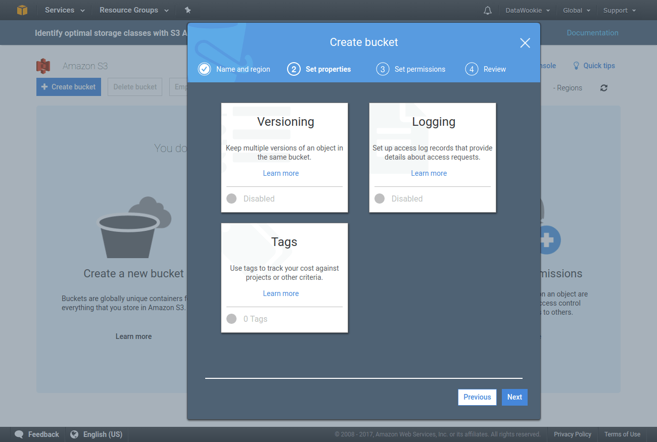 Creating a S3 Bucket