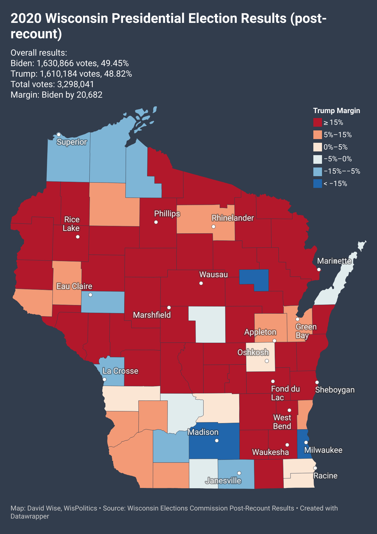 20162024 Wisconsin Presidential Election Results Maps WisPolitics