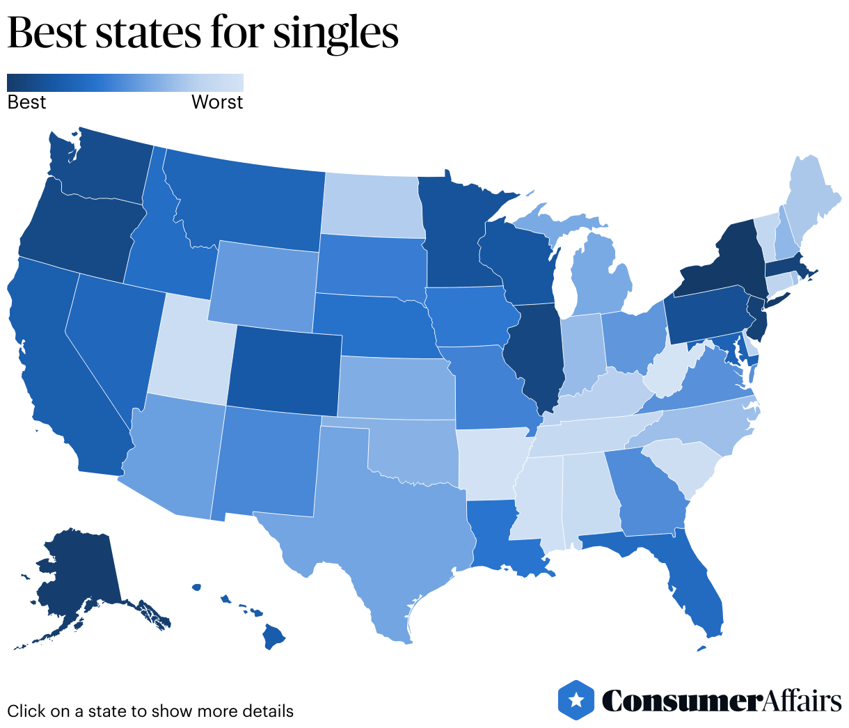 The Best States for Singles (2024) ConsumerAffairs®