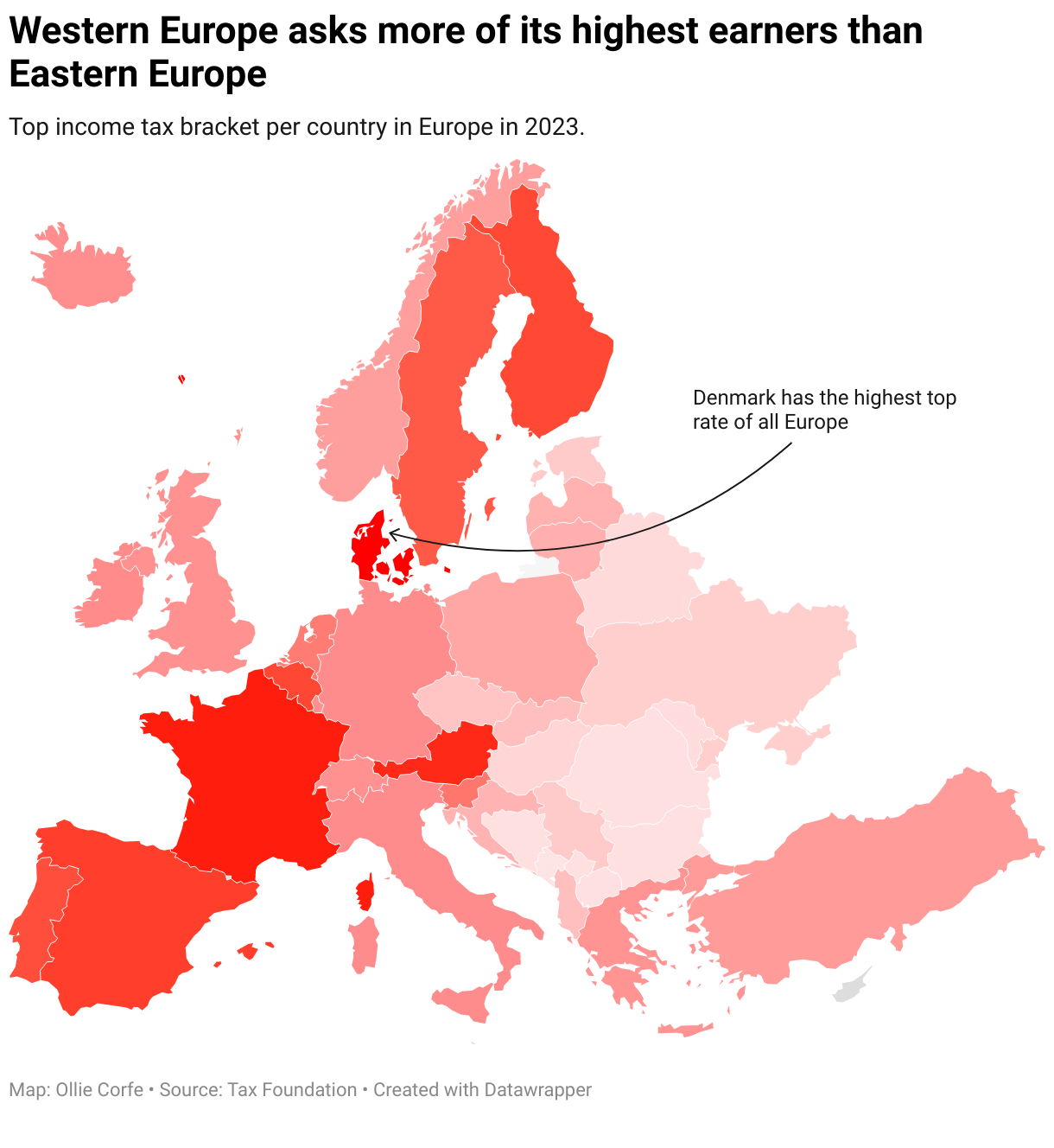 Europe's tax rates compared as UK emerges among highest taxing nations