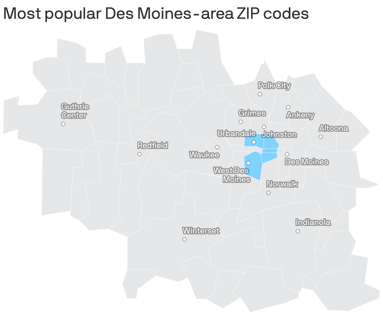 The Des Moines metro's most popular ZIP codes Axios Des Moines
