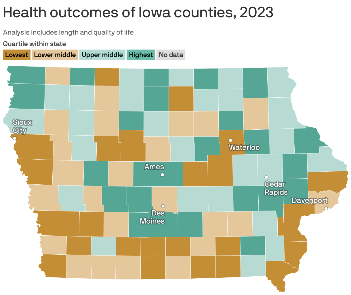 Polk's health ranking drops to bottom half of Iowa counties Axios Des Moines