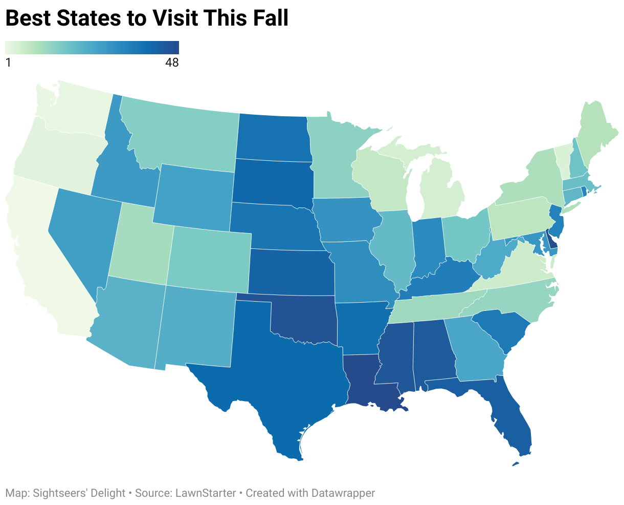 What is the best state to visit this fall? Sightseers' Delight