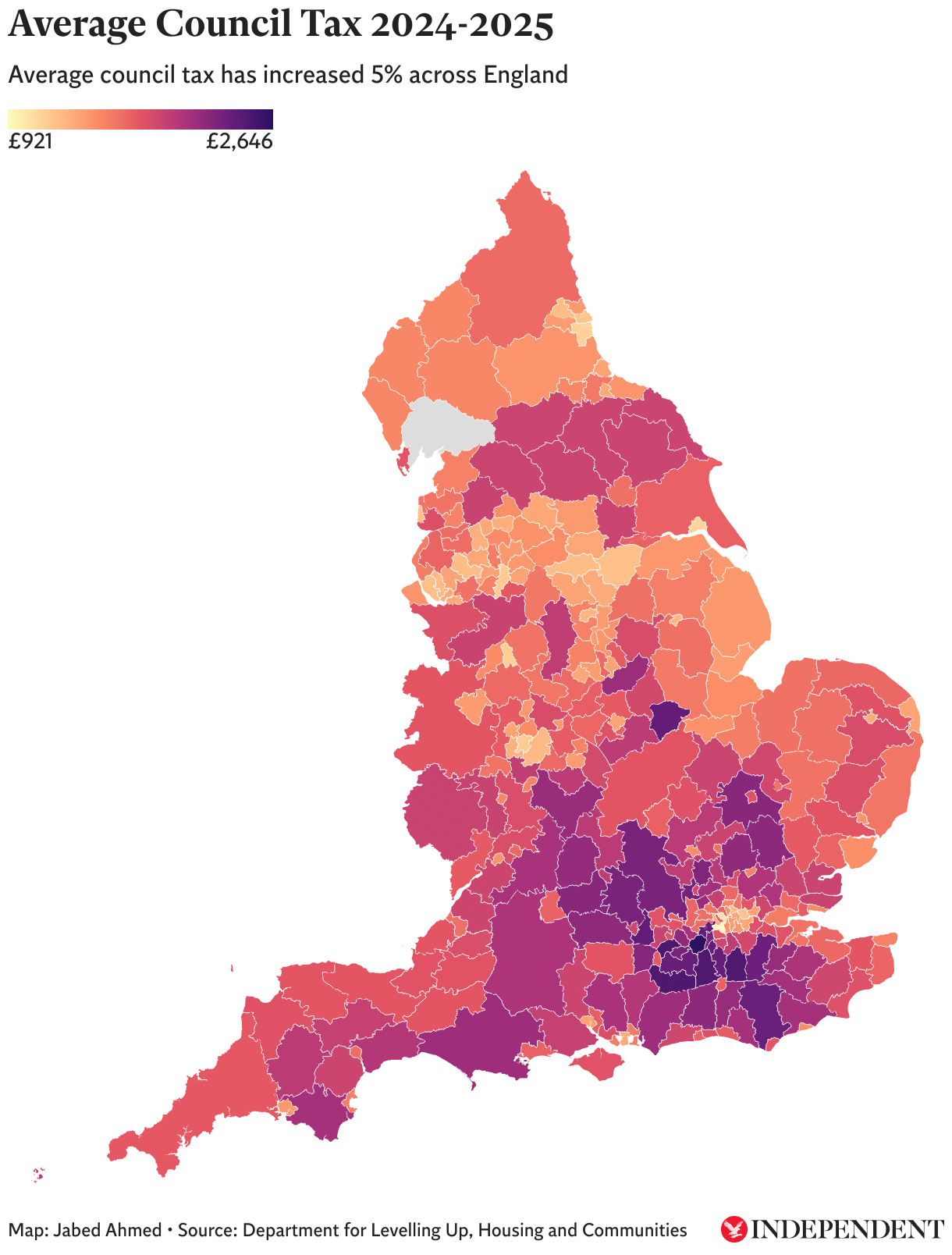 Mapped How much council tax will rise in your area this year The