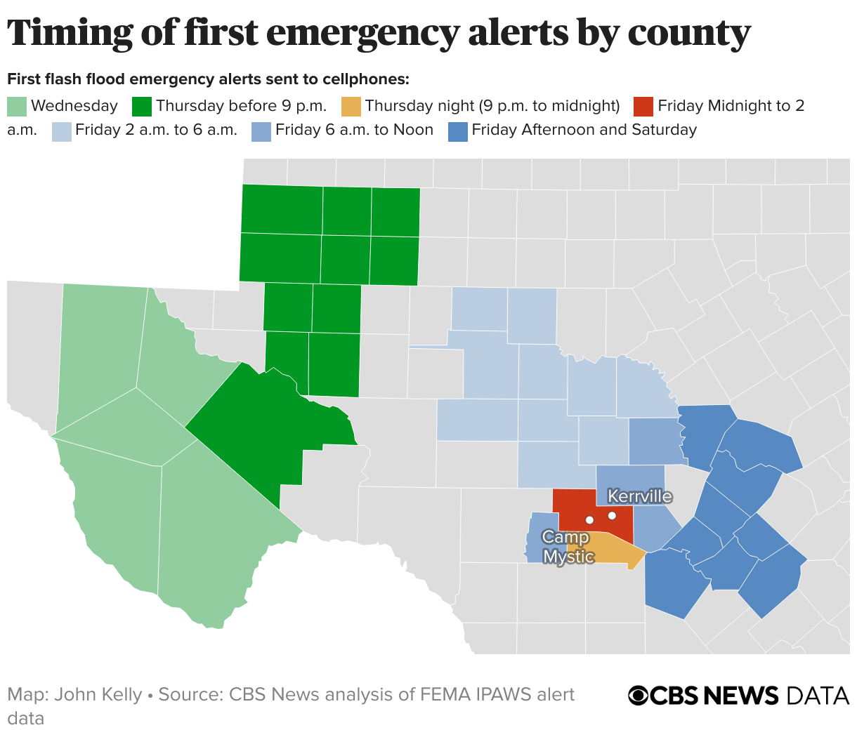 Timeline shows when emergency alerts warned of Texas flood disaster