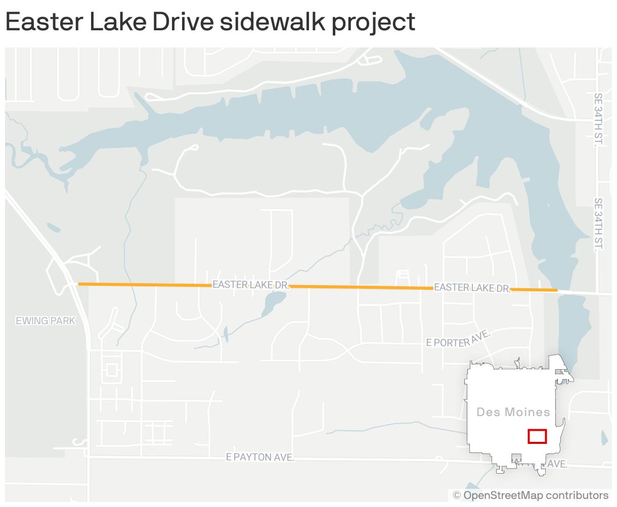 Des Moines to build sidewalks along Easter Lake Drive Axios Des Moines