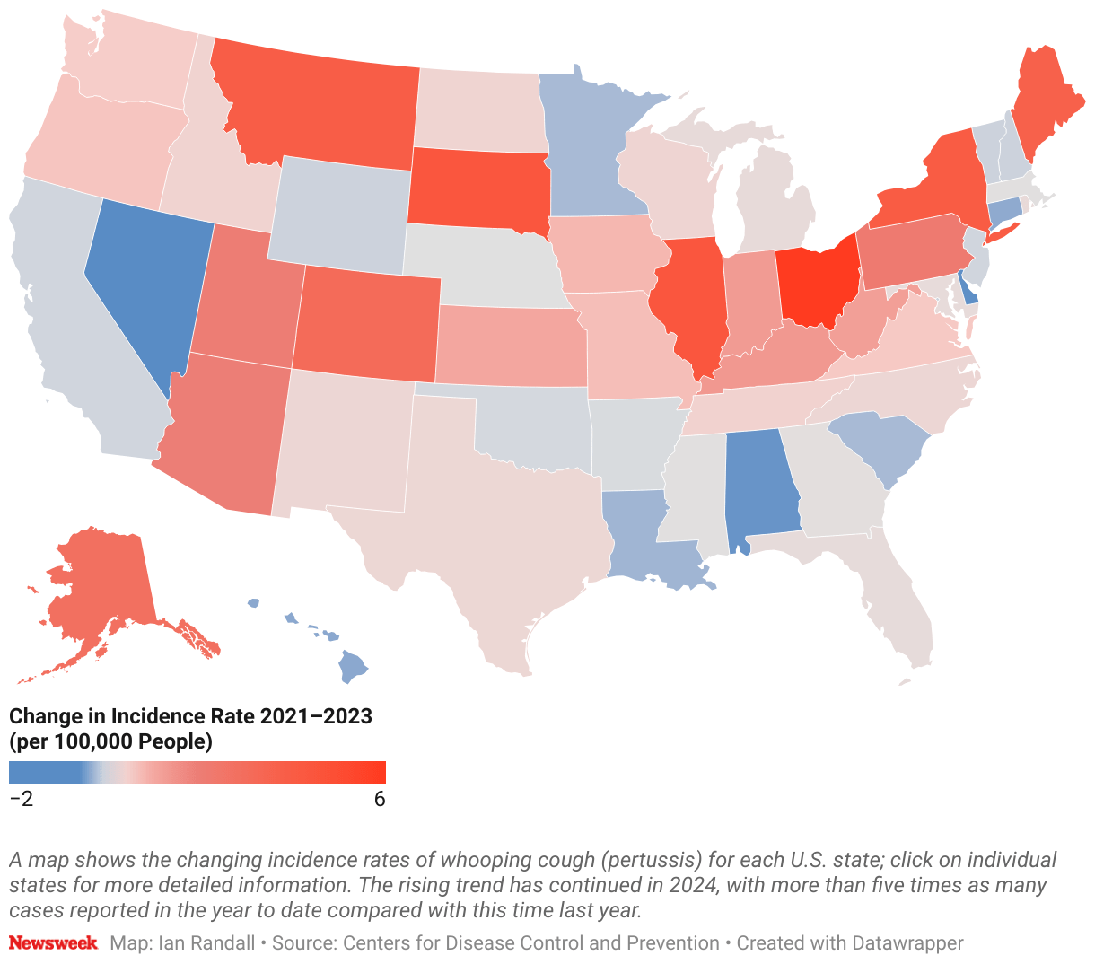 Map Shows US States Where 'Deadly' Whooping Cough Rising Newsweek