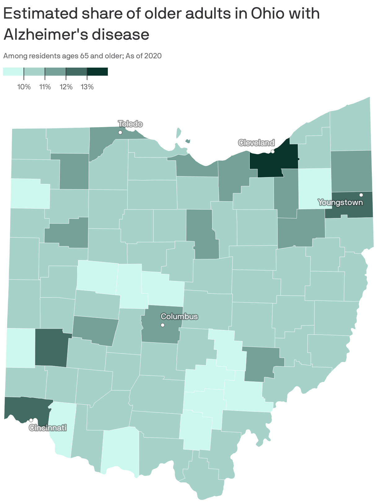 As Ohio's population rapidly ages, here's where Alzheimer's is