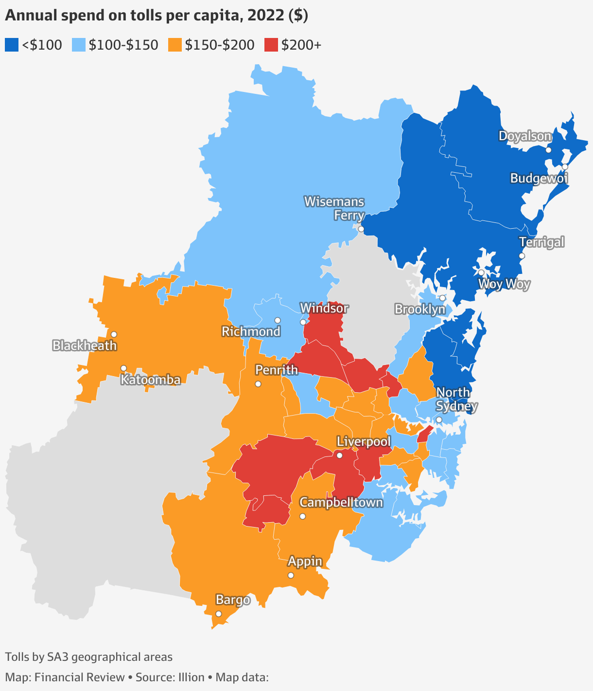 NSW election 2023 The Sydneysiders who spend the most on road tolls