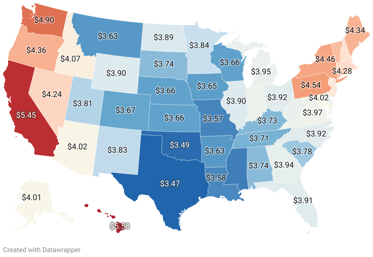 Diesel Fuel Prices By State 2024