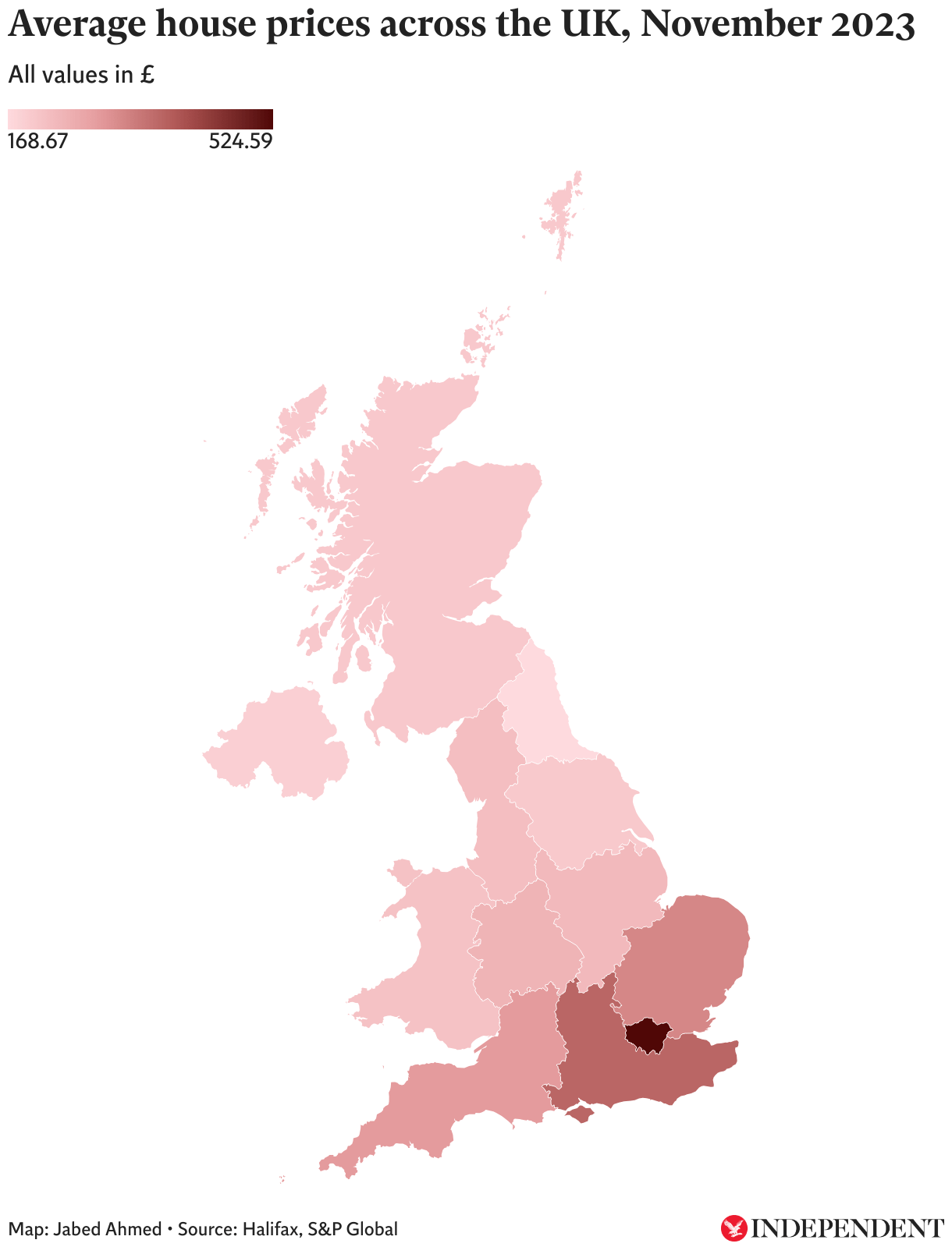 Mapped Average UK house price jumped for second month in a row in
