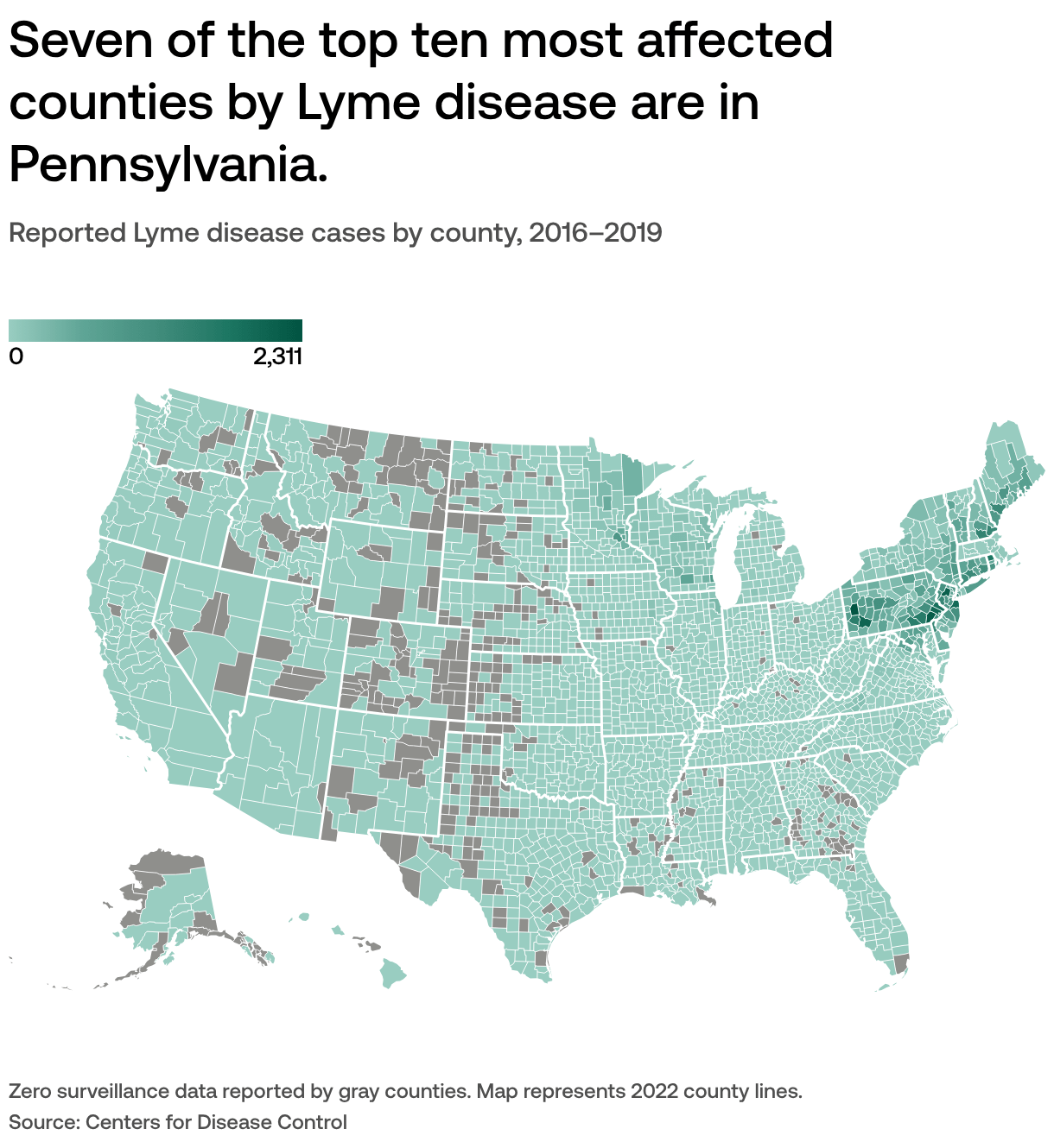 Which states have the highest risk for Lyme disease and other tickborne