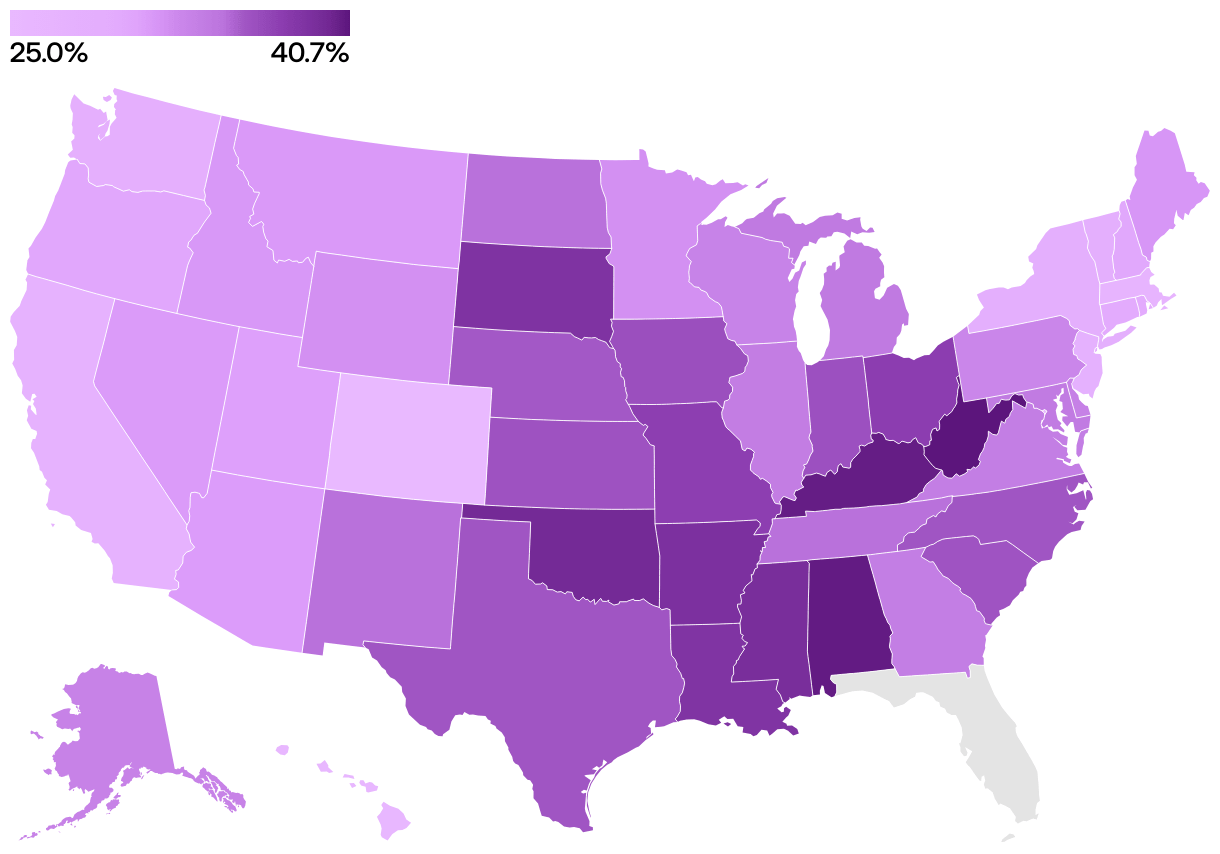 US obesity rates have tripled over the last 60 years
