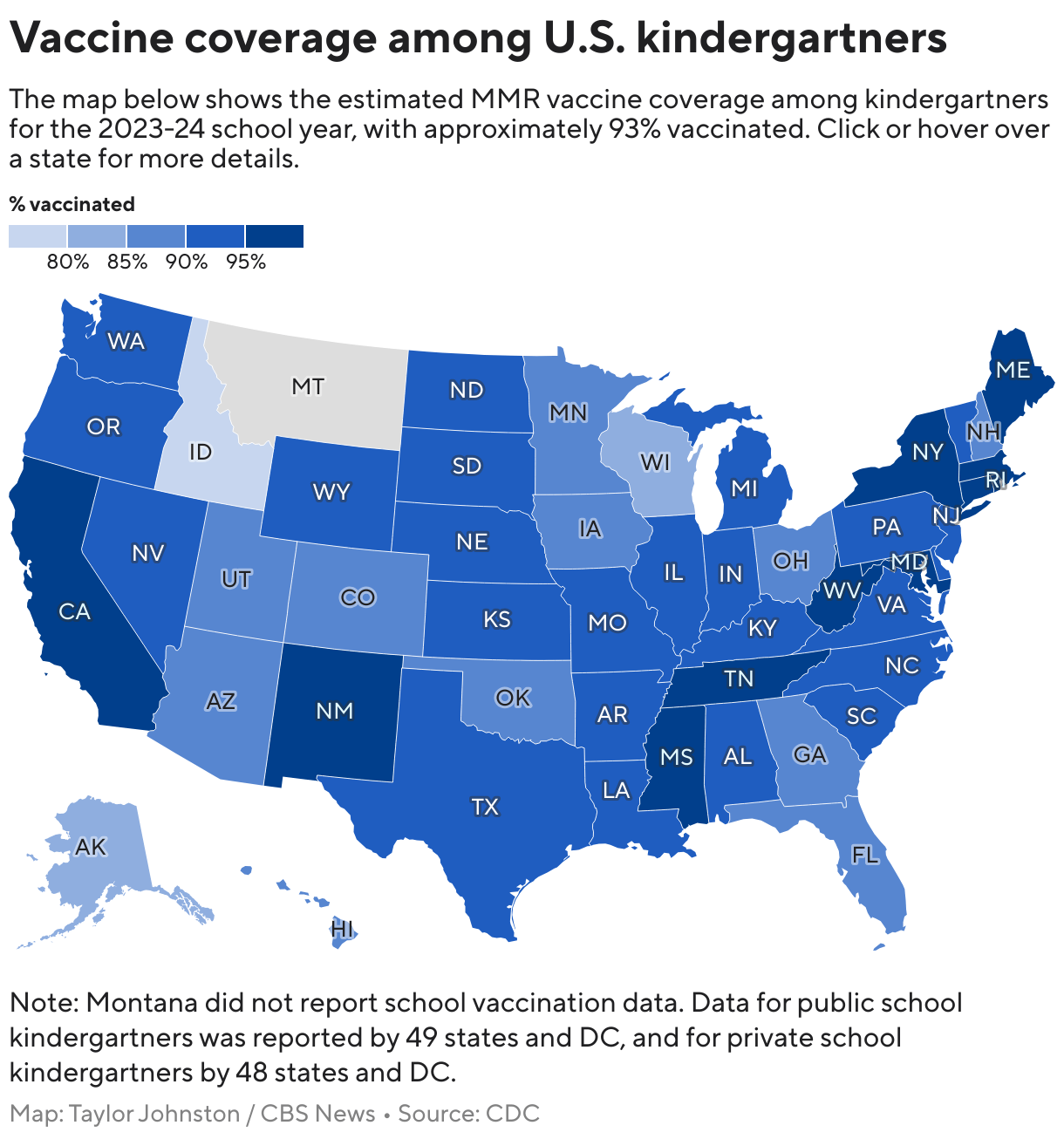 Map shows more than 2,200 measles cases across U.S. in 2025 outbreaks