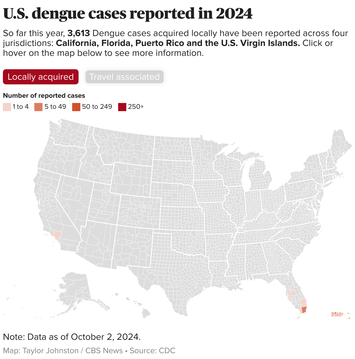 Maps show dengue fever risk areas as CDC warns of global case surge