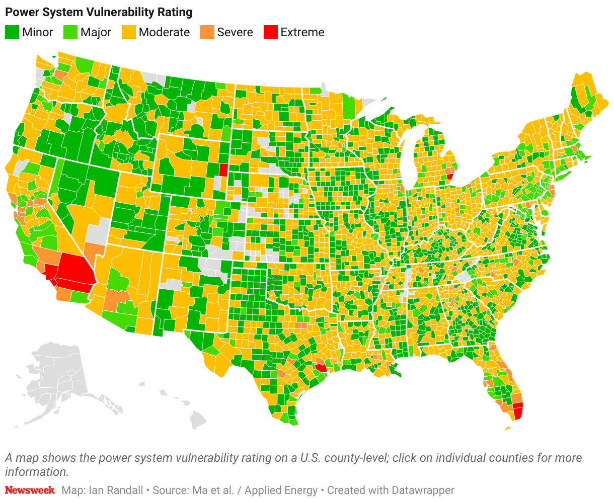 Map Shows Where Power Outages Are Most Common In The Us Newsweek
