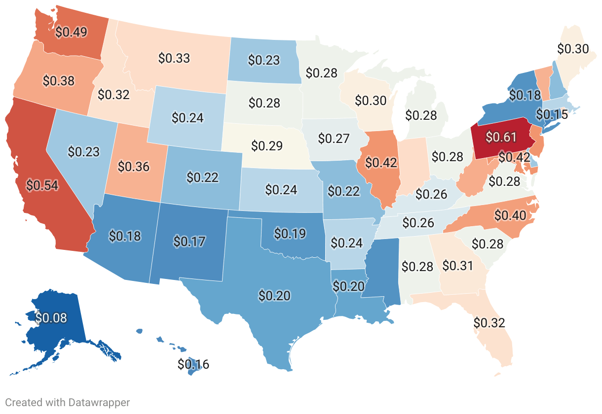 Gas Taxes By State 2024