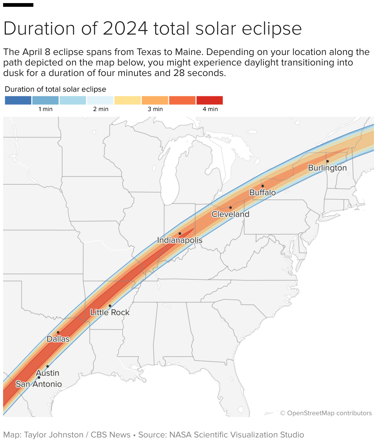 Solar eclipse maps show 2024 totality path, peak times and how much of
