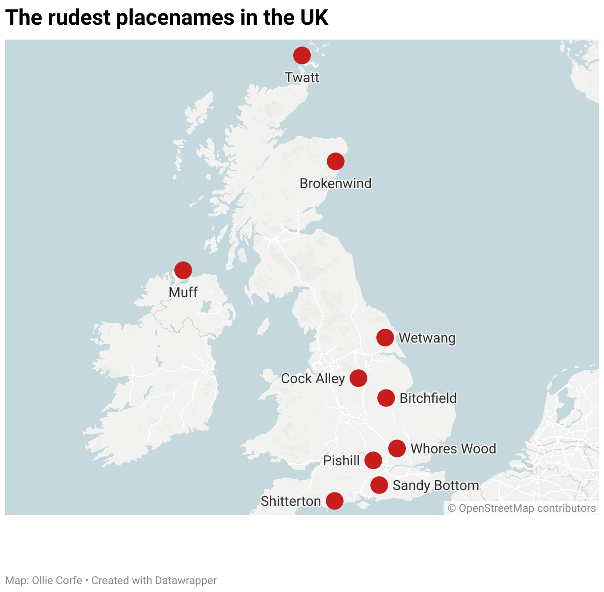 Rude Britannia The UK's 10 naughtiest place names MAPPED UK News