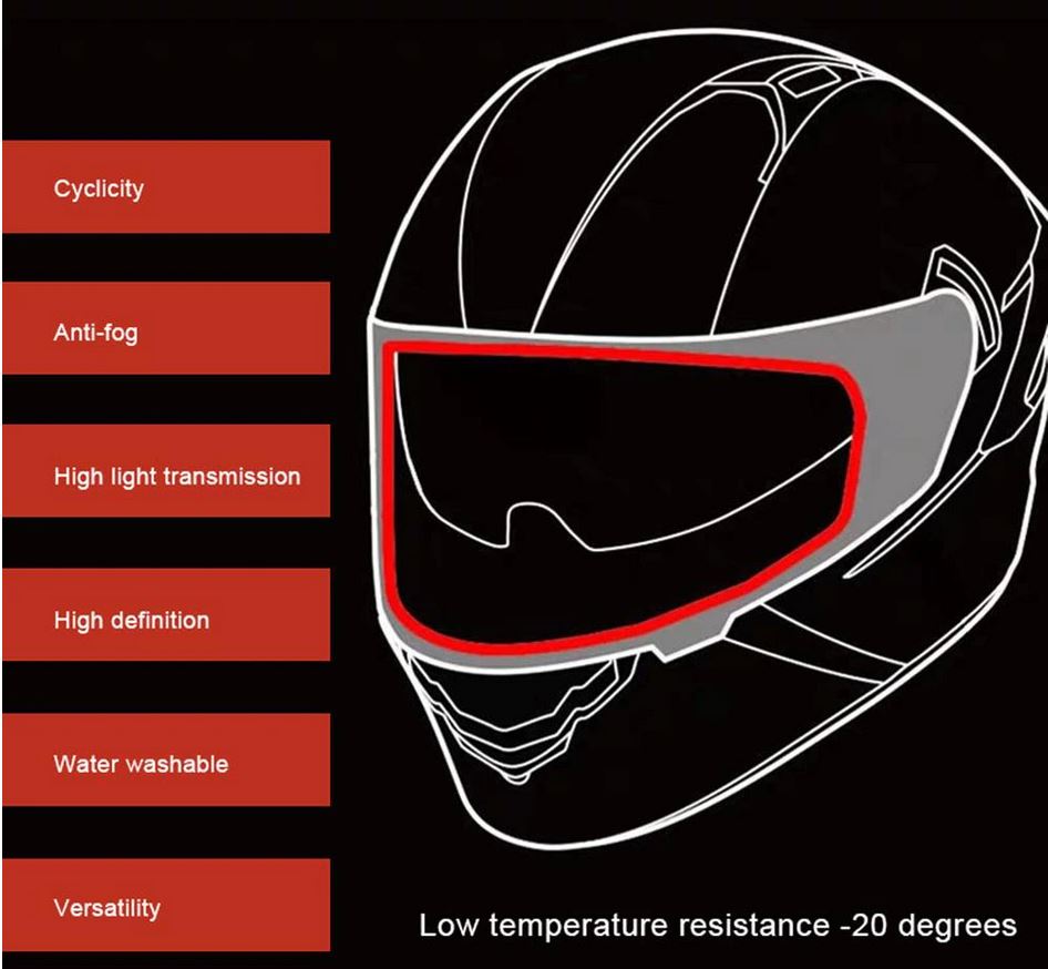 Universal Motorcycle Helmet Visor Film Anti Fog For All Helmets Dat