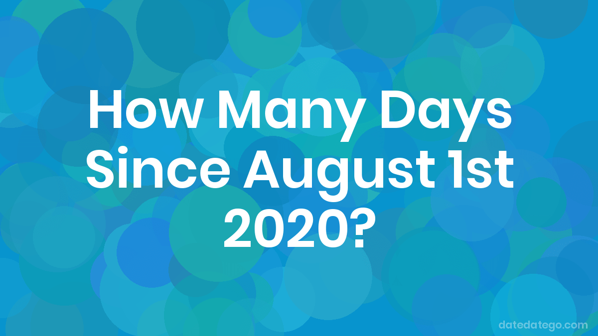 How Many Days Since August 1, 2020? DateDateGo