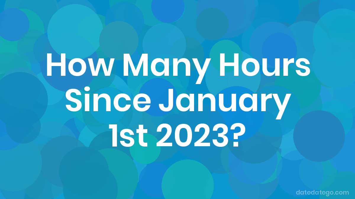 how many hours till 2023 How Many Hours Until January 1, 2023? - Datedatego