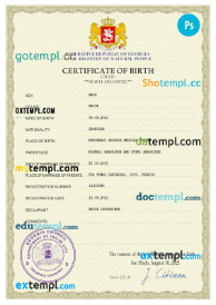 vital record birth certificate PSD template