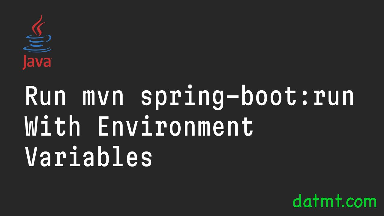 Run mvn springbootrun With Environment Variables datmt