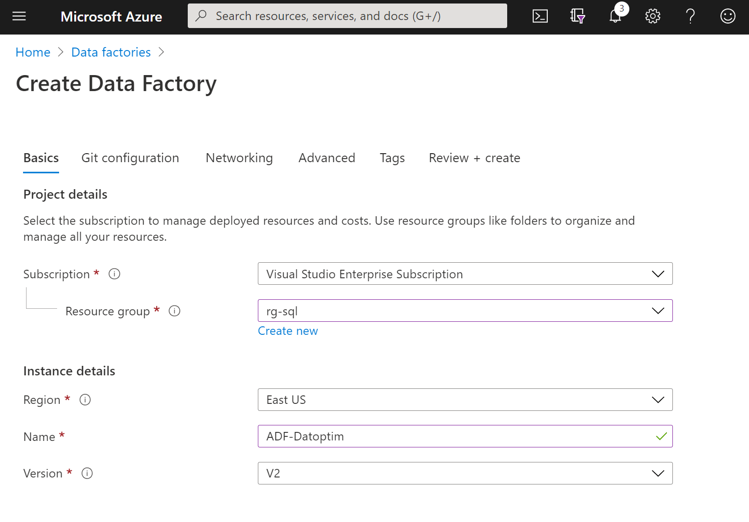 Cómo configurar Azure Data Factory Primeros pasos DATOPTIM