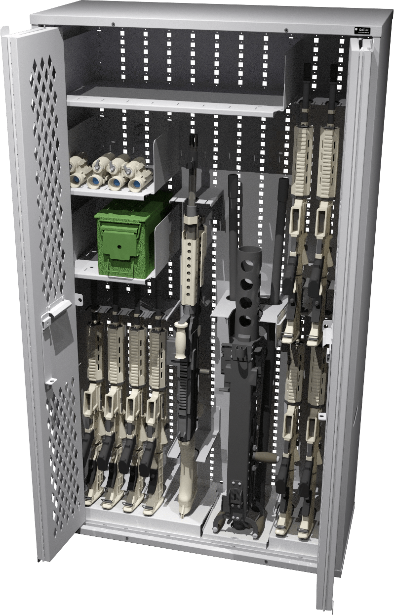 HeavyDuty Locking Weapon Racks Datum High Density Storage Systems