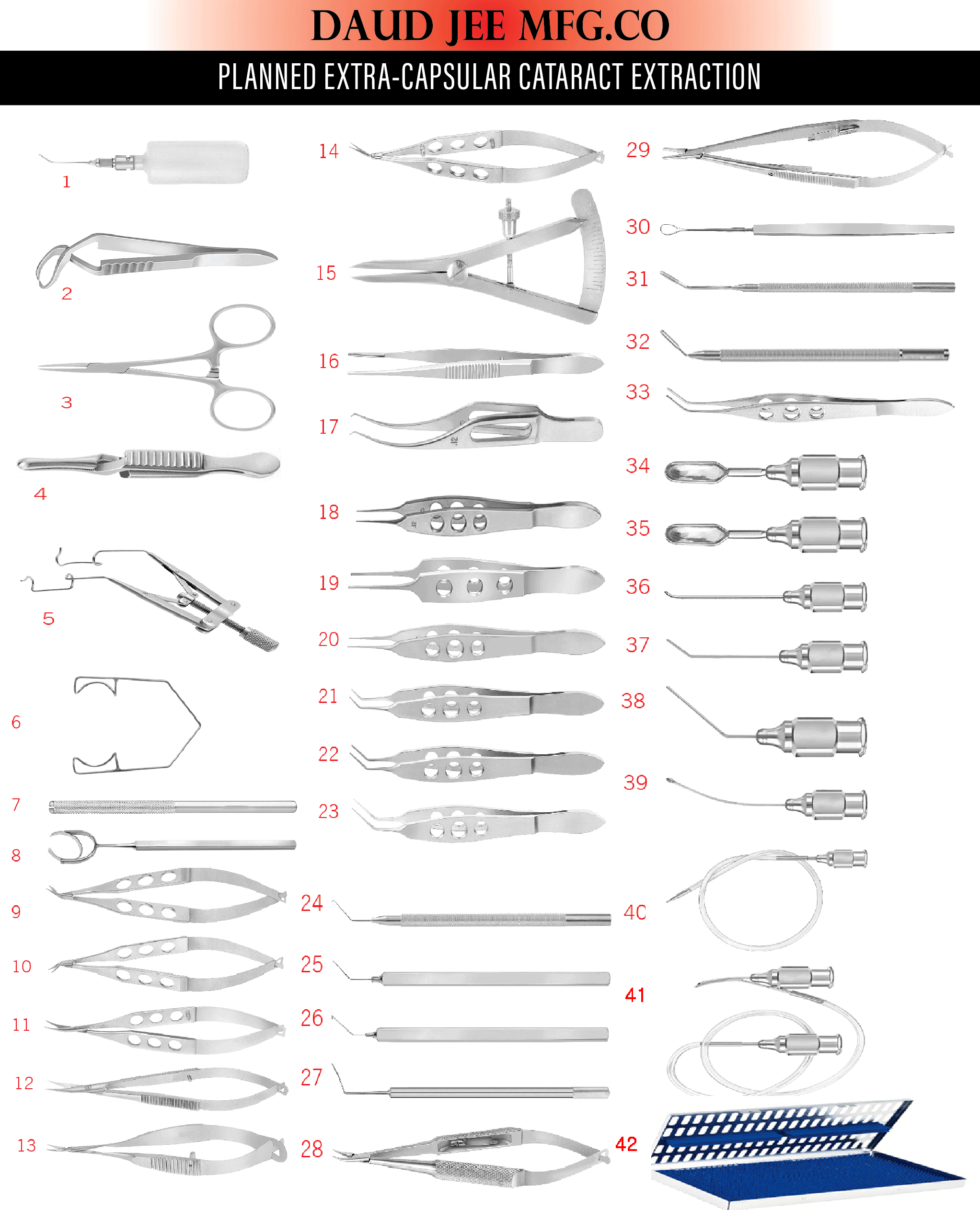 ExtraCapsular Cataract Extraction Using Phaco Set Daud Jee Mfg. Co