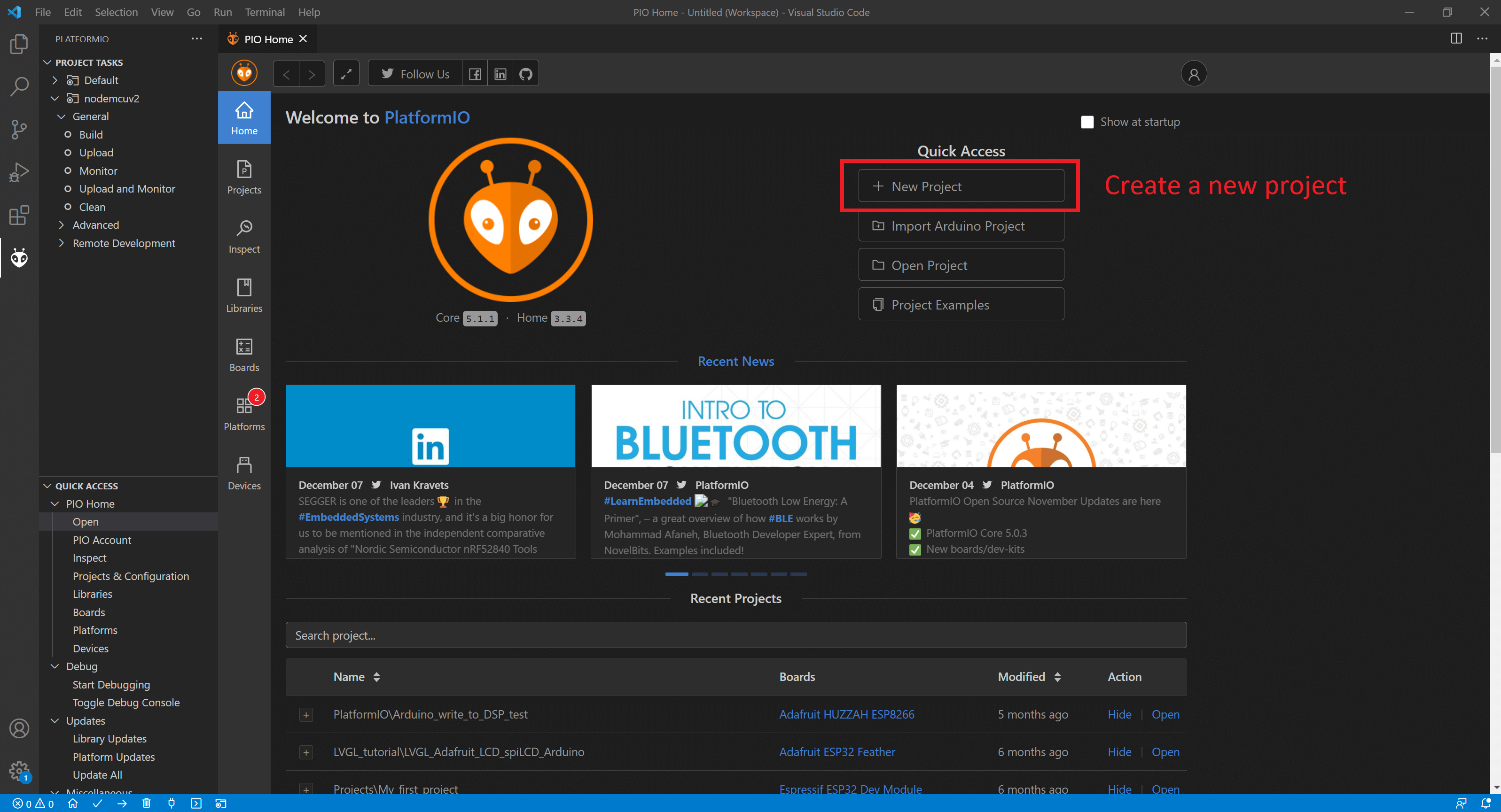 How to use free PlatformIO with Arduino boards Daumemo