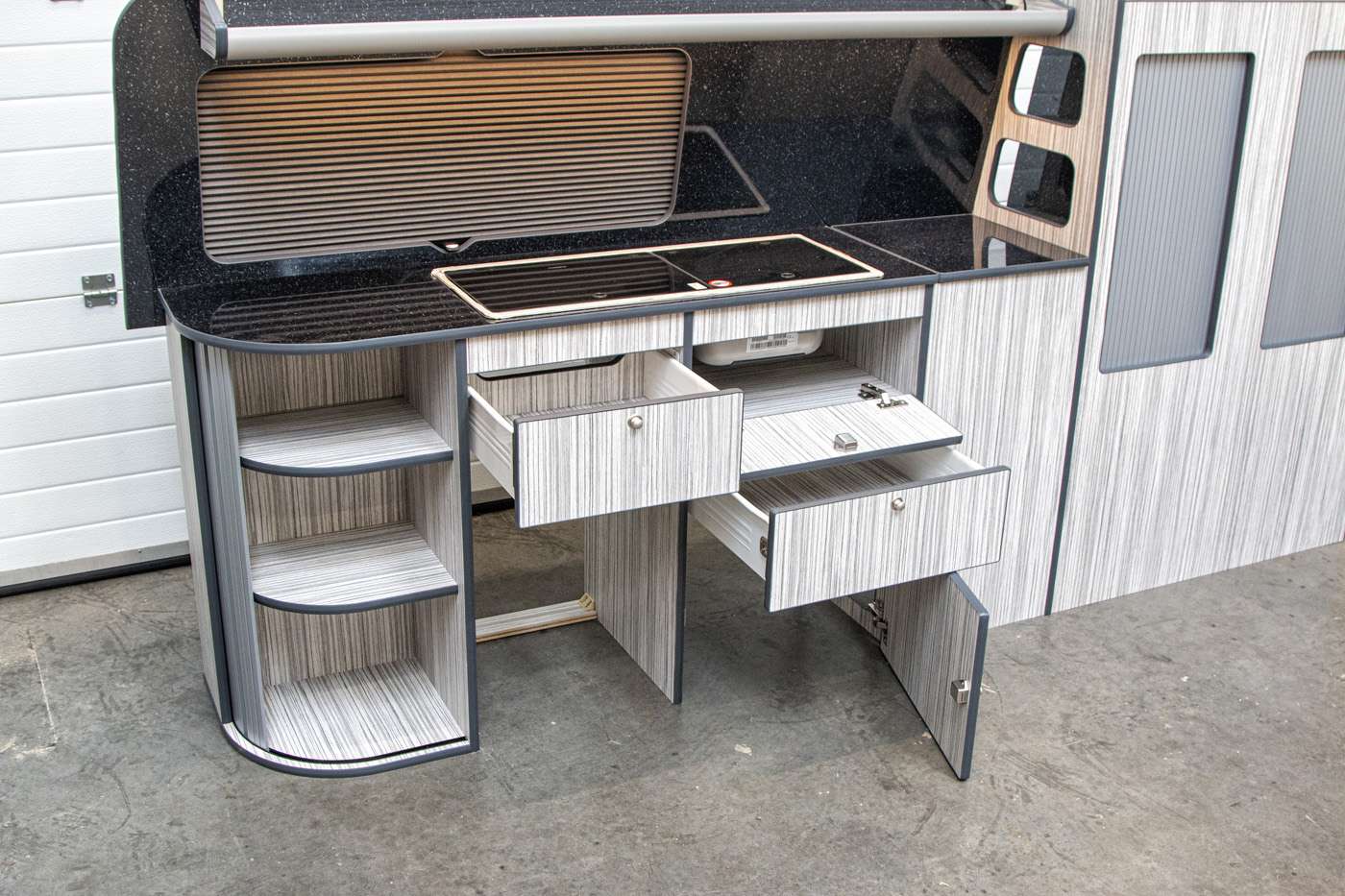 Campervan Kitchen Units for VW LWB T5 or T6 Davanco Designs