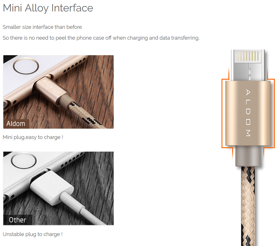 ALDOM Nylon Cable micro USB y Lightning 2 en 1 2in1 Dual Unboxing y