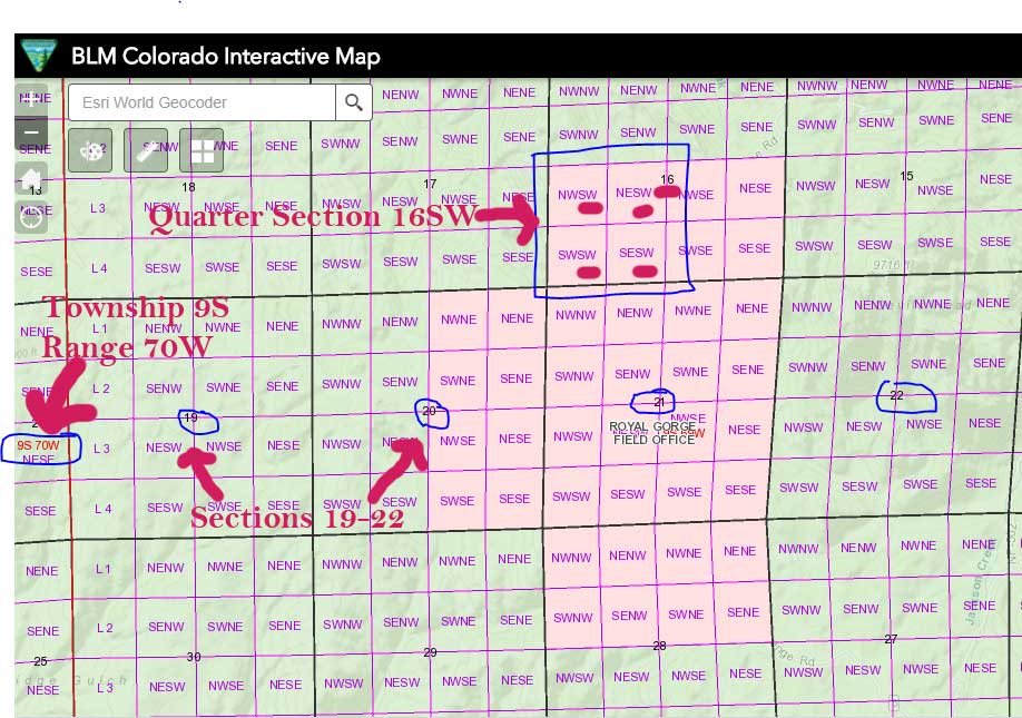 Colorado Map Section Township Range Creating a prospecting map what's what with davealex
