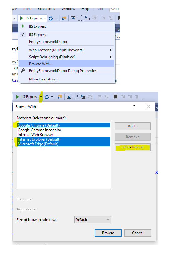 How to launch a web app in multiple browsers from Visual Studio at the