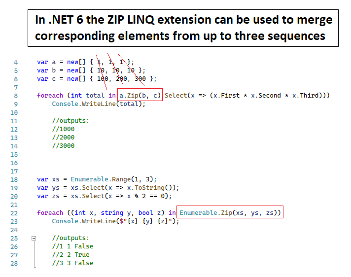 In 6 the ZIP LINQ extension can now support merging three