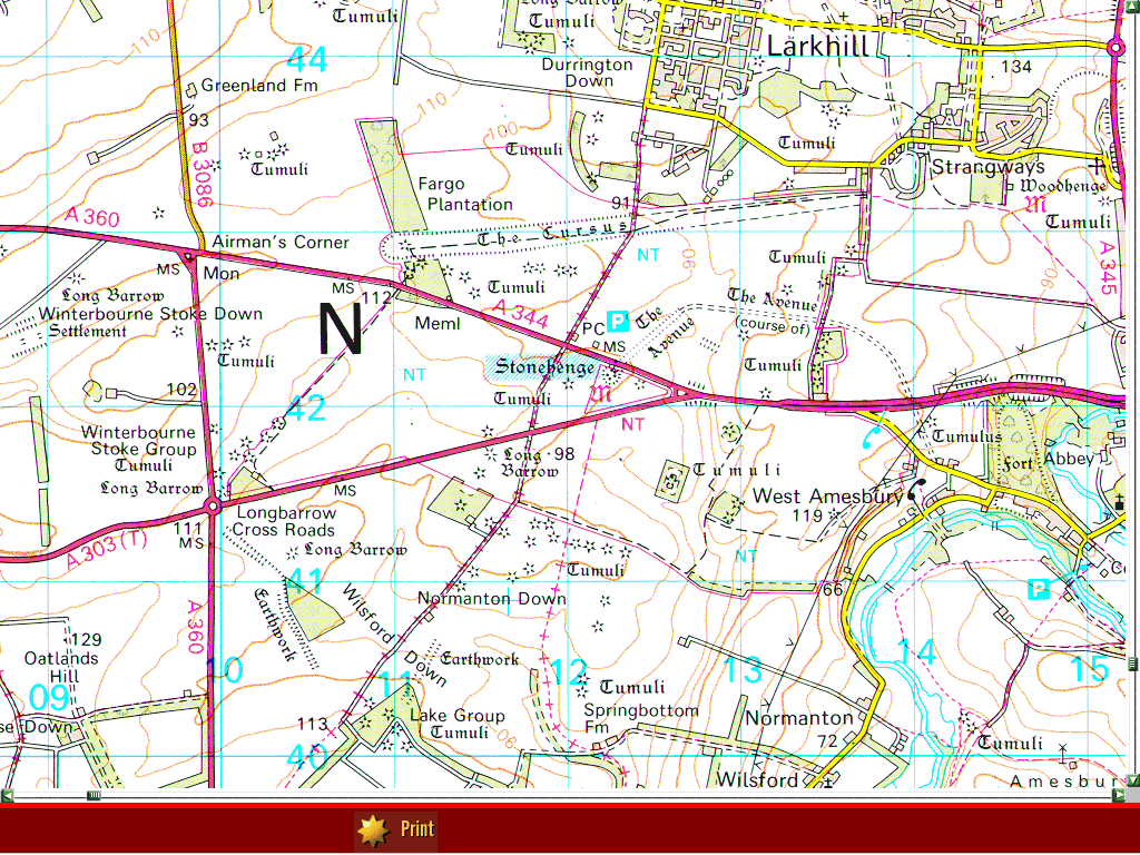 Map Of Stonehenge Area Stonehenge