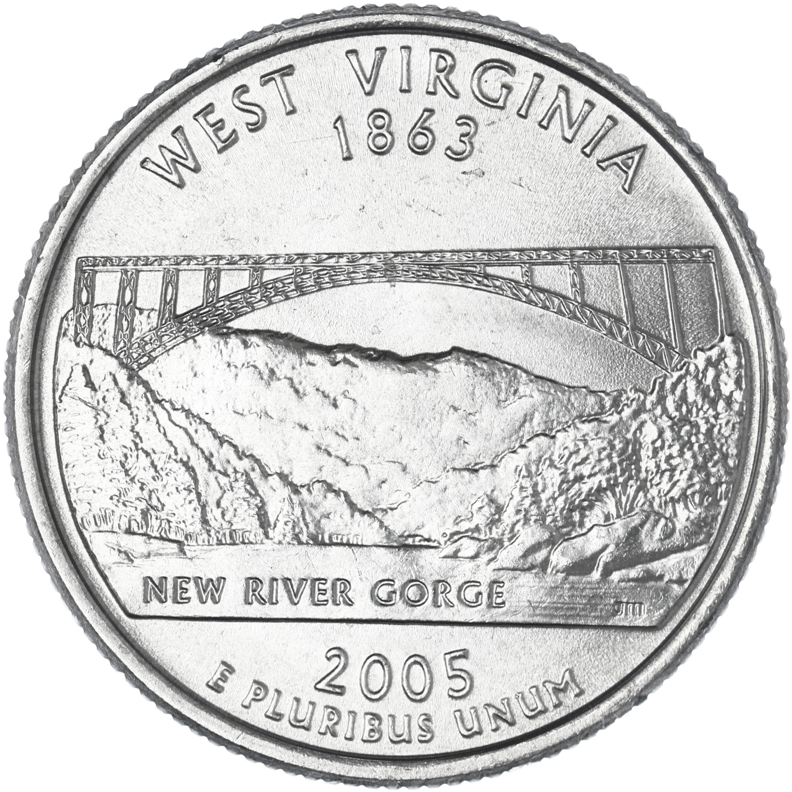 2005 P State Quarter West Virginia Choice BU CNClad US Coin Dave's
