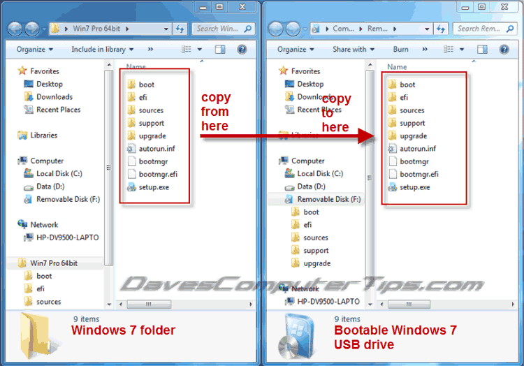 Howto create a bootable Windows 7 USB flash drive Daves Computer Tips