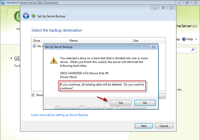 The Windows Home Server 2011 Dashboard Home tab Daves Computer Tips