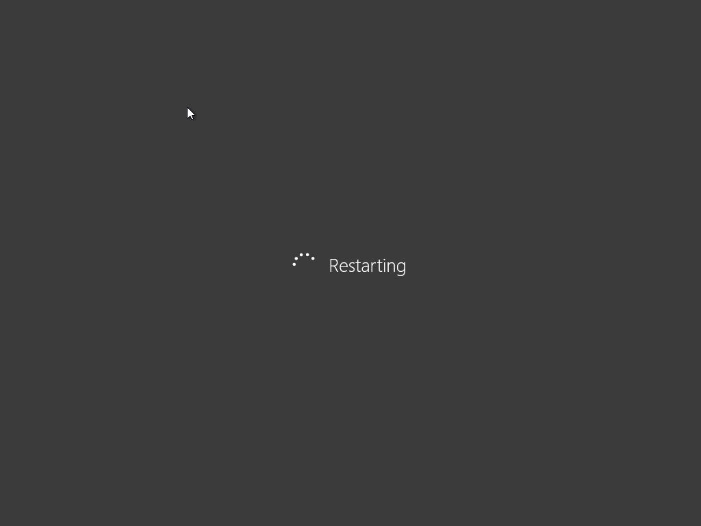 Grey Restart Screen in Windows 10 Pro 1703OS Build15063.138