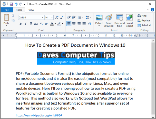 How To Create A PDF Document In Windows 10 Daves Computer Tips How To Create A PDF Document In Windows 10 Daves Computer Tips