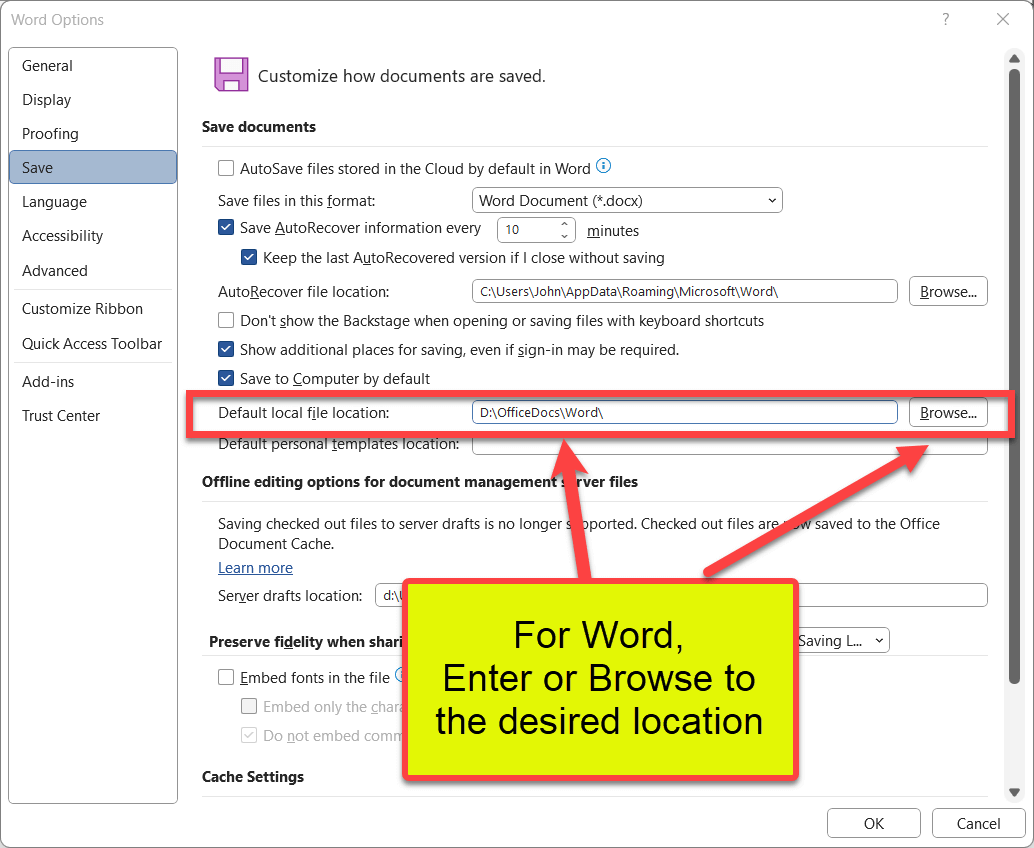 How To Set Up Word/Excel AutoSave Without OneDrive Daves Computer Tips